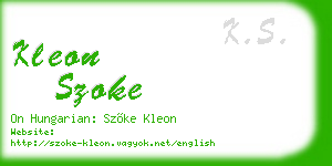 kleon szoke business card